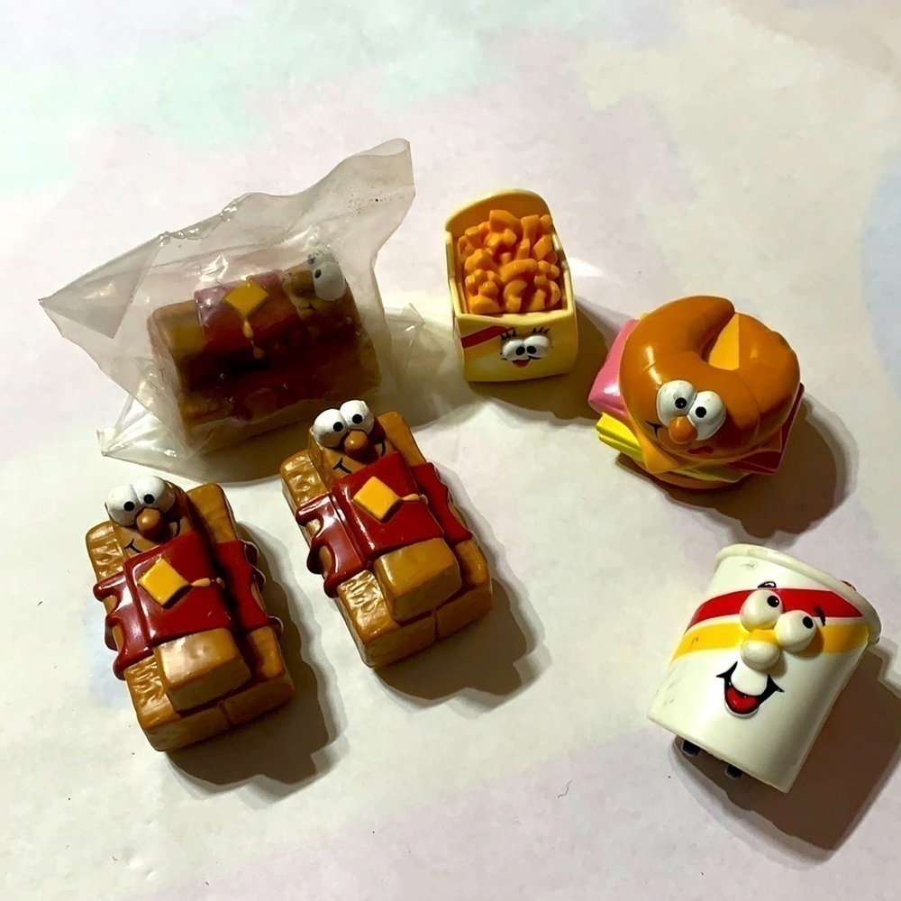 Vintage 1989 Burger King kids club breakfast toys on wheels figurines